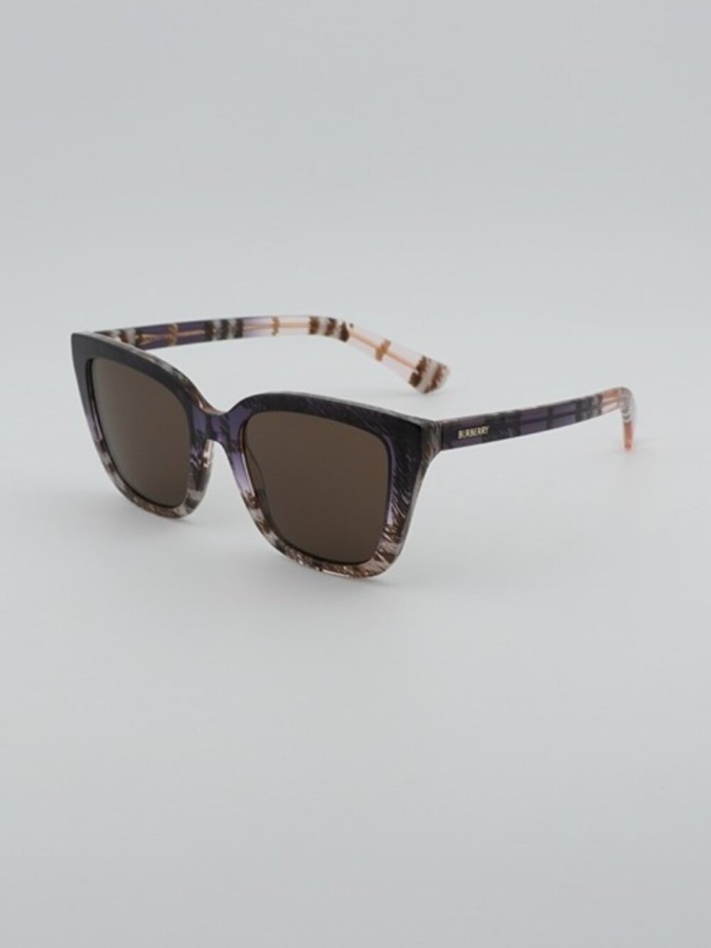 Burberry BE4487 422073 Sunglasses Check Rose Cat Eye Frame, Brown Lenses